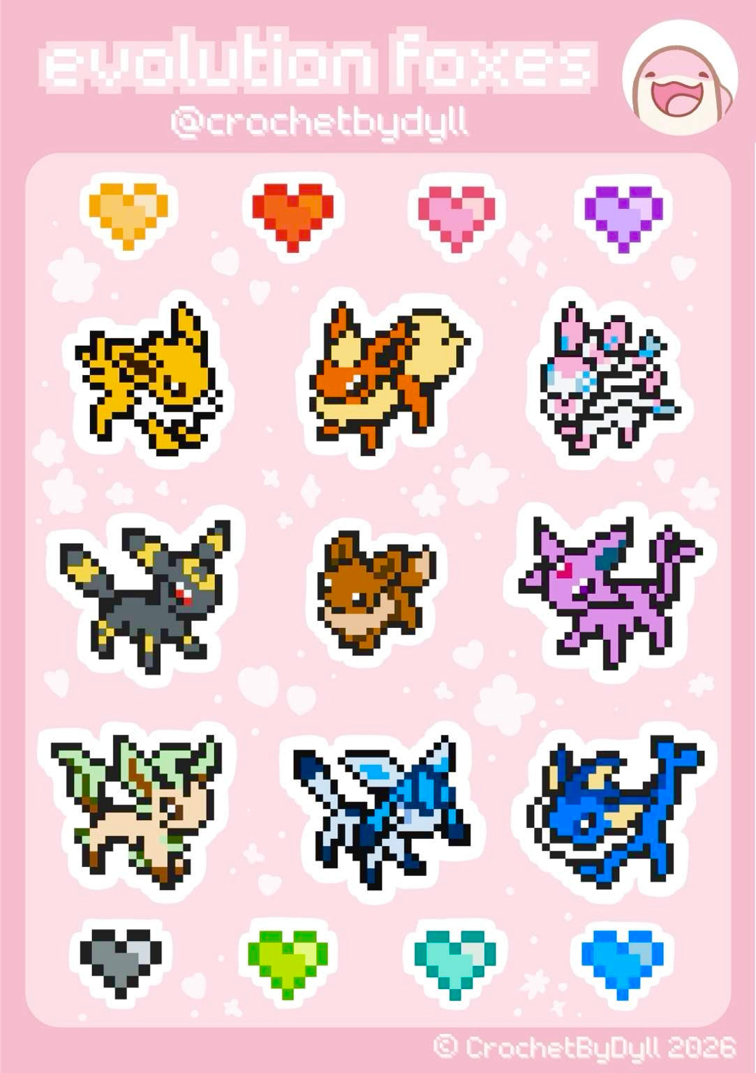 Evolution Fox Sticker Sheet