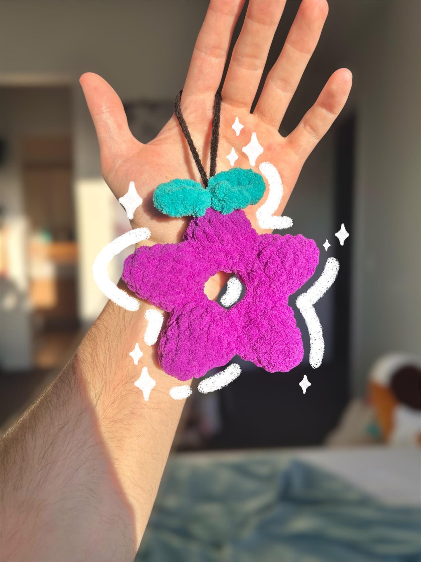 Stardew Valley Stardrop Keychain PDF Crochet Pattern – Easy Plushie Guide with Photos