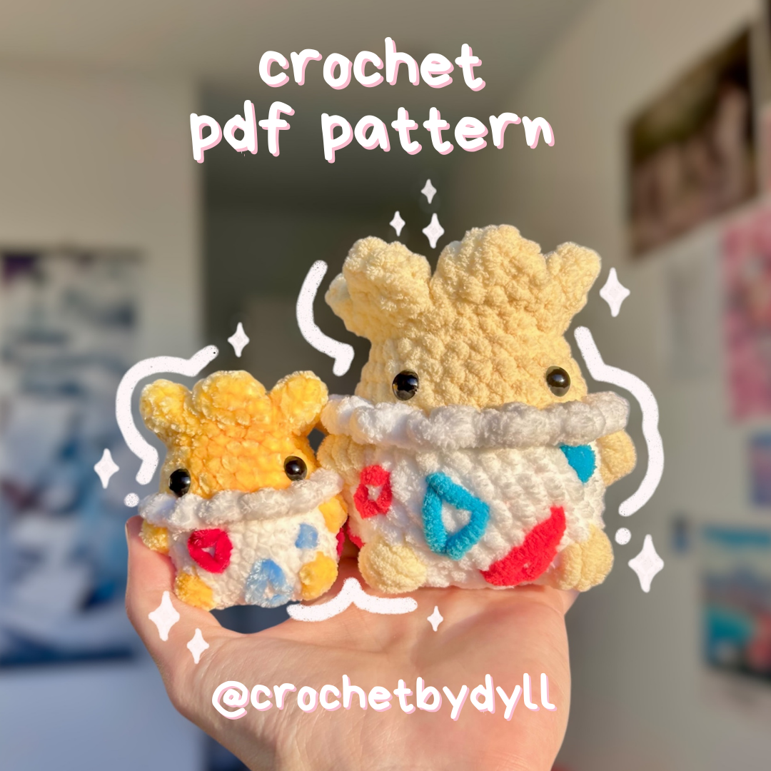 Baby Egg Pocket-Monster PDF Crochet Pattern – Easy Plushie Guide with Photos