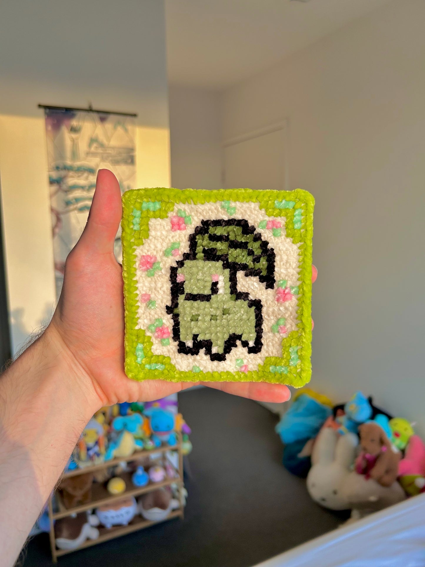 Gen 2 Starter Trio Crochet x Cross-Stitch Tile Pattern Bundle – Chikorita, Cyndaquil & Totodile-Inspired