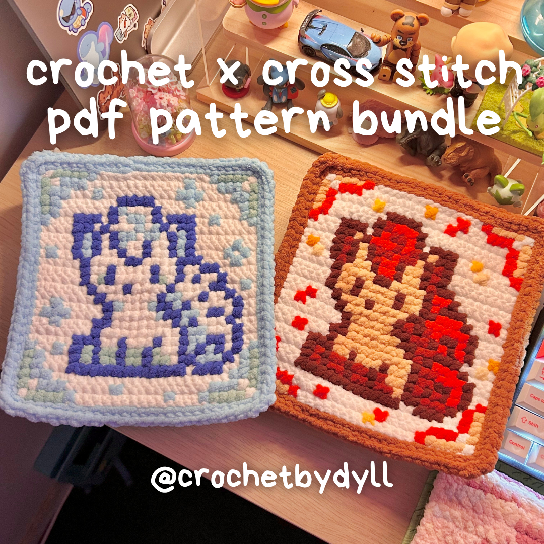 Vulpix & Alolan Vulpix Crochet x Cross-Stitch Tile Pattern Bundle
