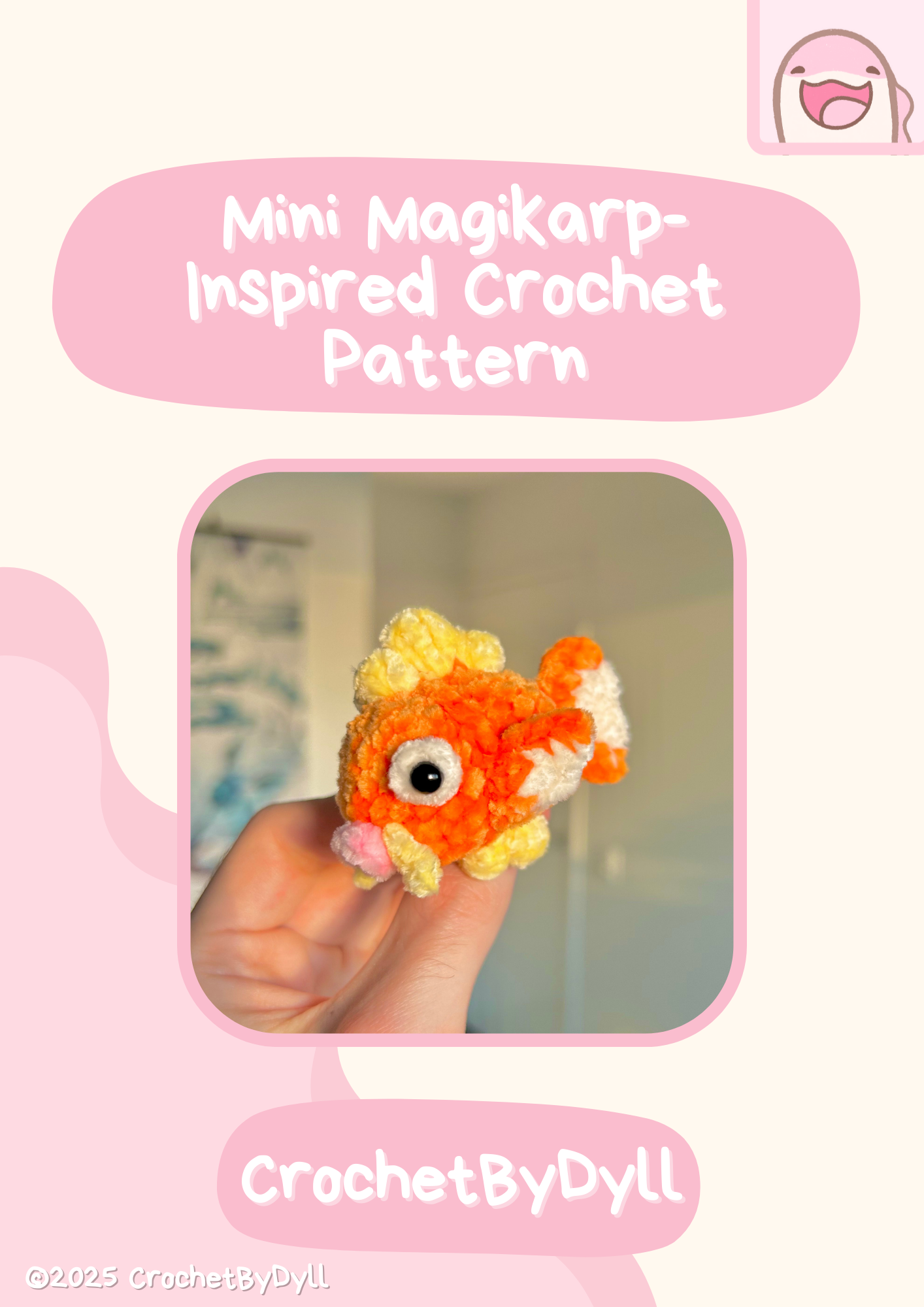 Mini Magikarp-Inspired Crochet Plush Pattern – PDF Amigurumi Download