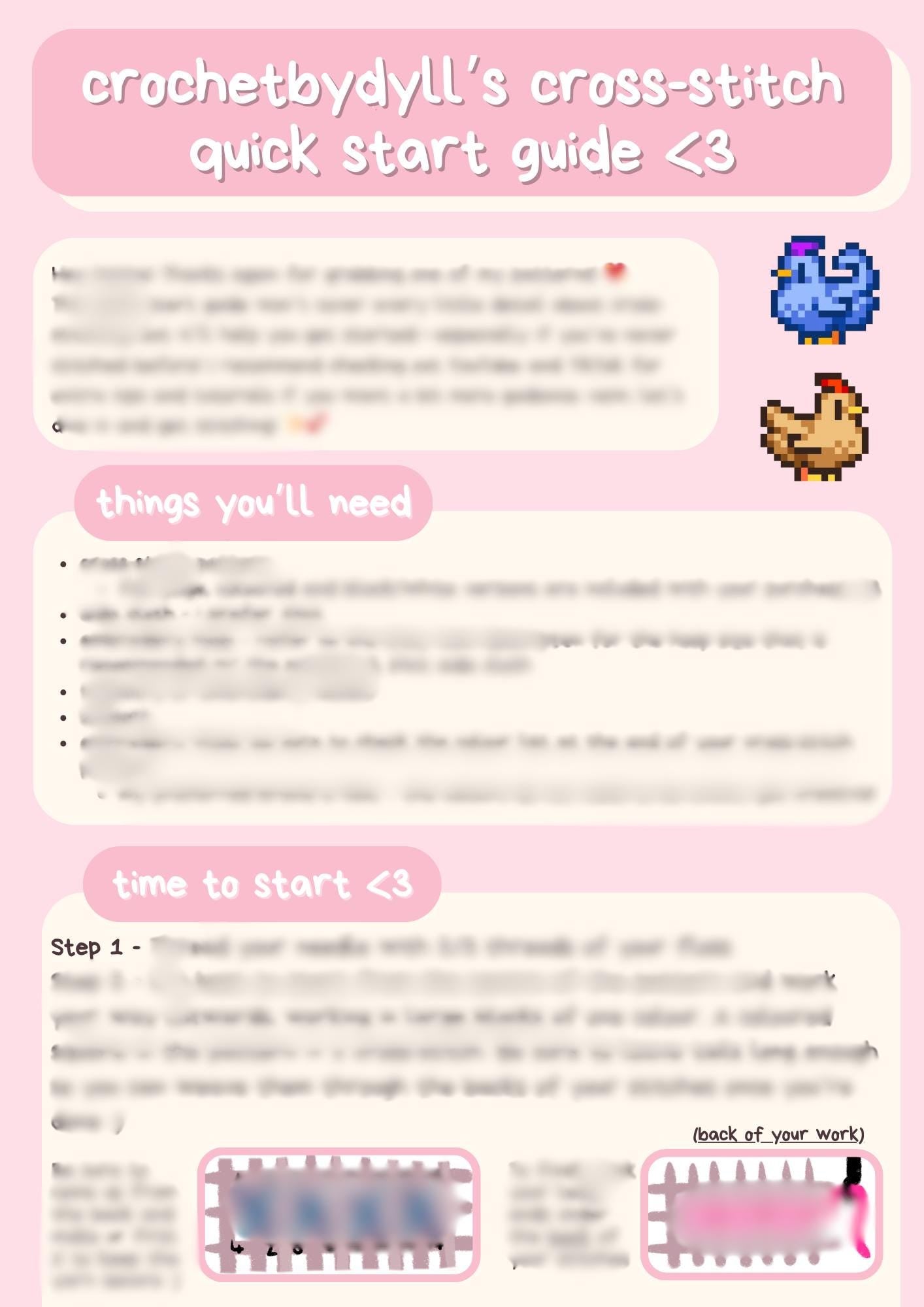 Pink Junimo-Inspired Cross Stitch PDF Pattern – Stardew Valley-Inspired Cosy Pixel Design