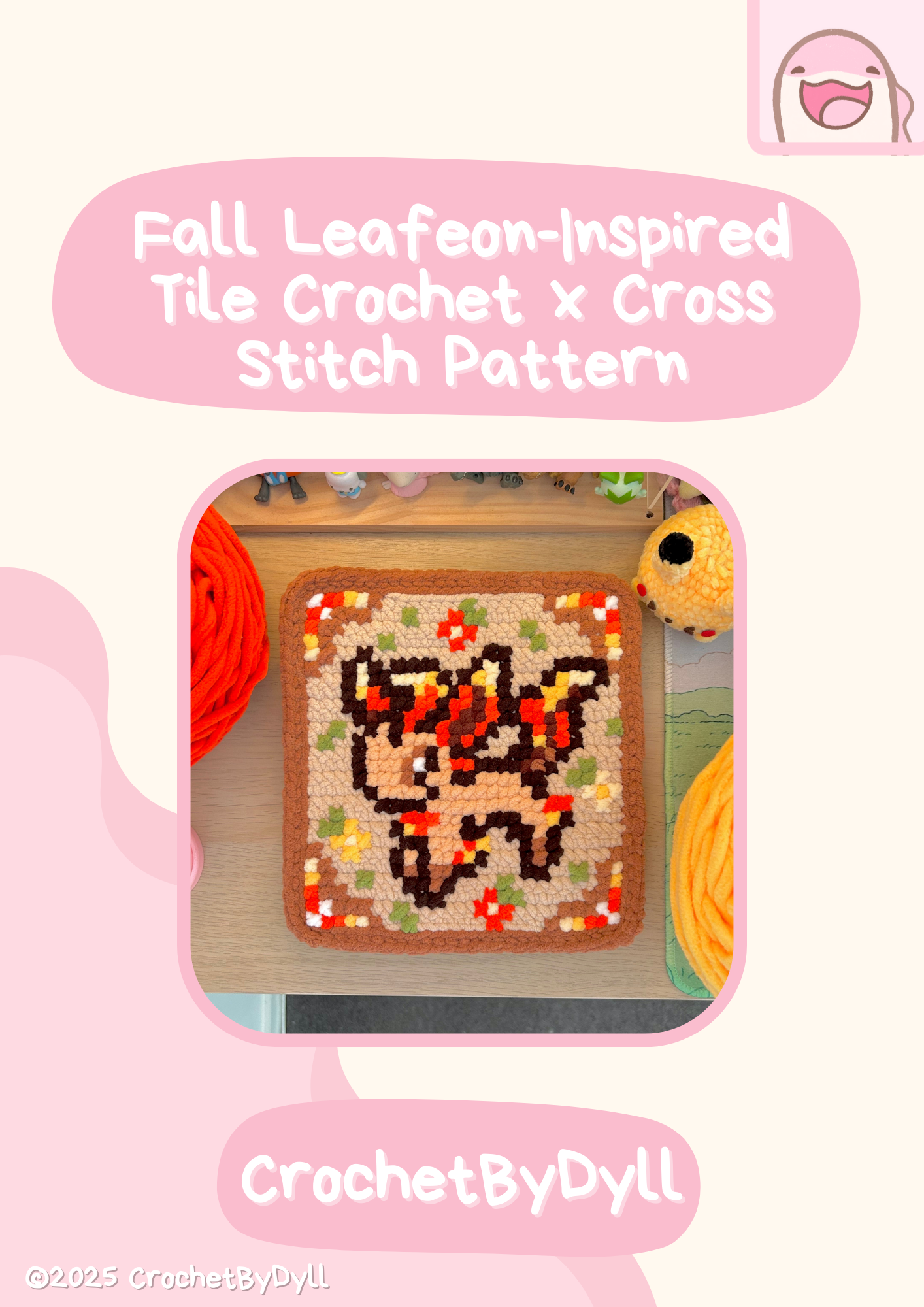 Fall Grass Fox Crochet x Cross-Stitch Pattern