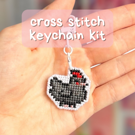 Void Stardew Chicken Cross Stitch Keychain Kit