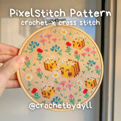 Pixel Mine Bees Cross Stitch Pattern Bundle - PixelStitch