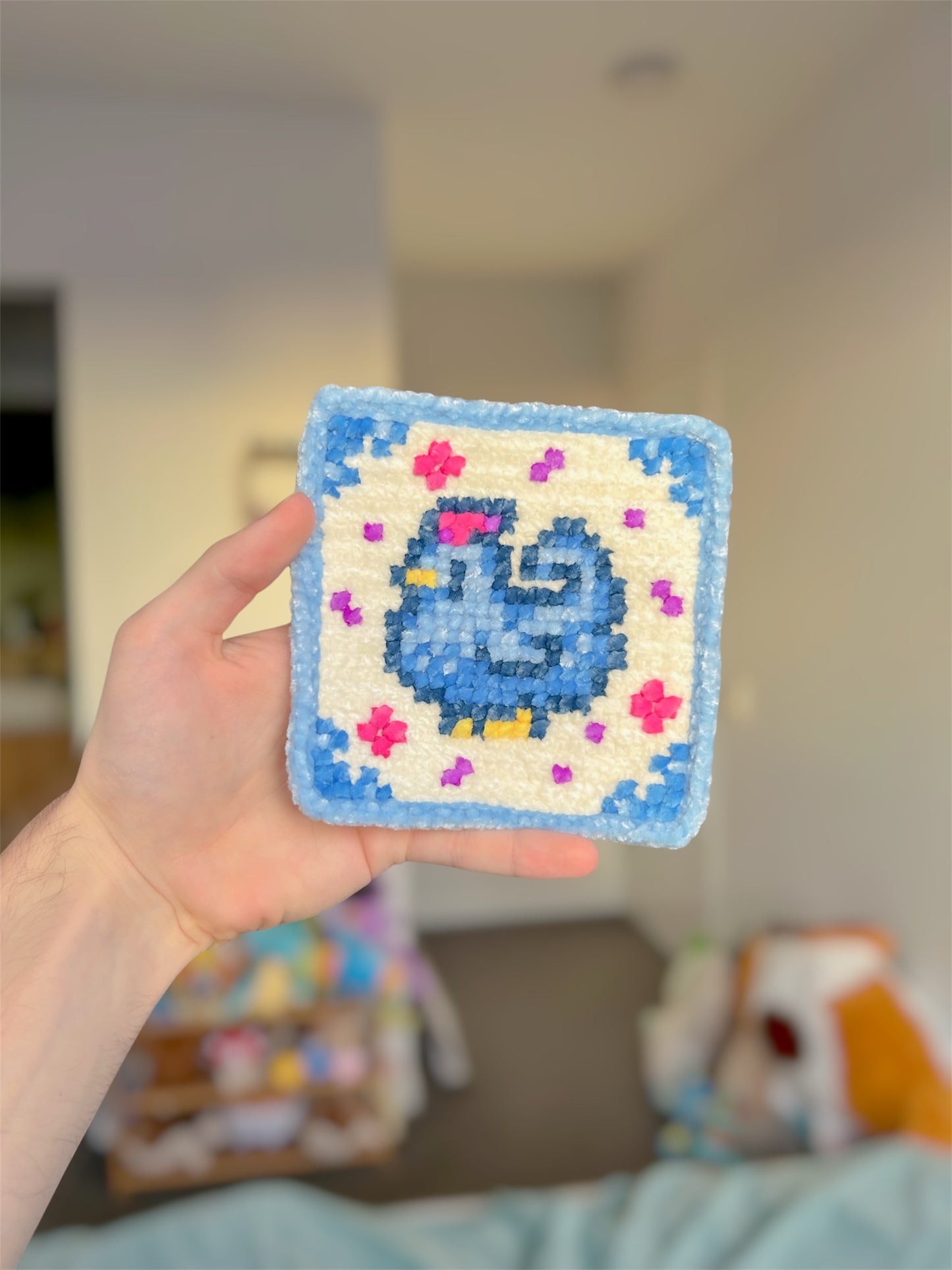 Stardew Blue Chicken Crochet x Cross Stitch Pattern - PixelStitch