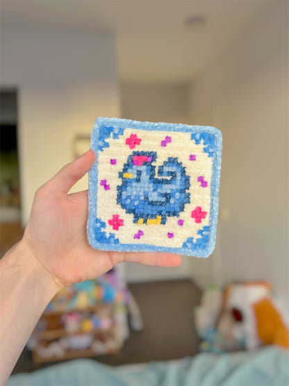 Stardew Blue Chicken Crochet x Cross Stitch Pattern - PixelStitch