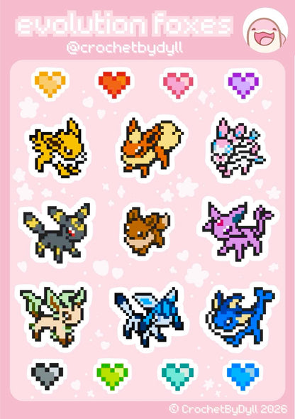 Evolution Fox Sticker Sheet