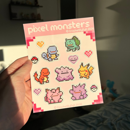 Pixel Monster Sticker Sheet