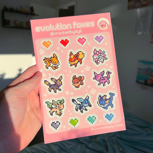 Evolution Fox Sticker Sheet
