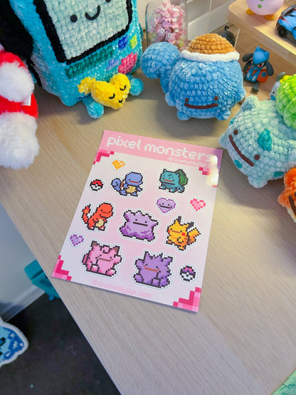 Pixel Monster Sticker Sheet