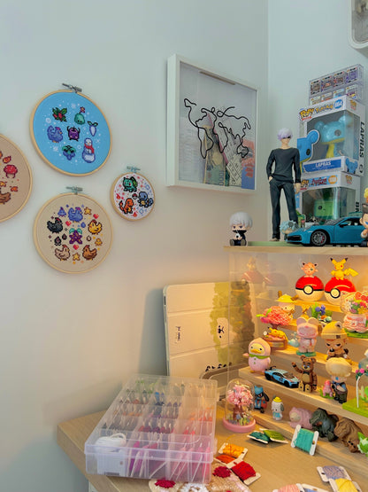 Gen 1 Starter Pokémon-Inspired Cross Stitch Pattern – PDF Download