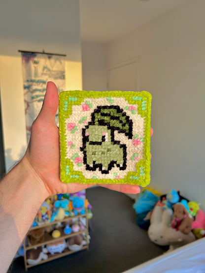 Gen 2 Starter Trio Crochet x Cross-Stitch Tile Pattern Bundle – Chikorita, Cyndaquil & Totodile-Inspired
