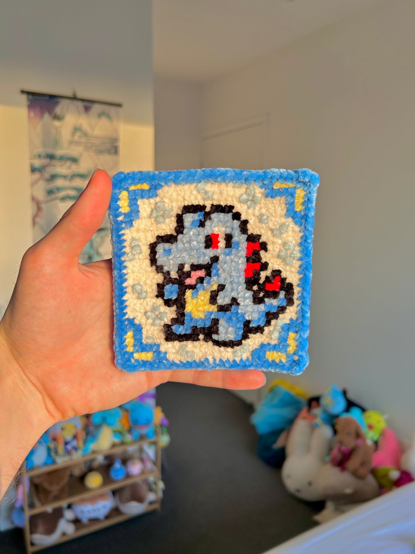 Gen 2 Starter Trio Crochet x Cross-Stitch Tile Pattern Bundle – Chikorita, Cyndaquil & Totodile-Inspired