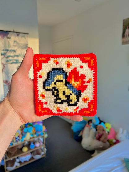 Gen 2 Starter Trio Crochet x Cross-Stitch Tile Pattern Bundle – Chikorita, Cyndaquil & Totodile-Inspired