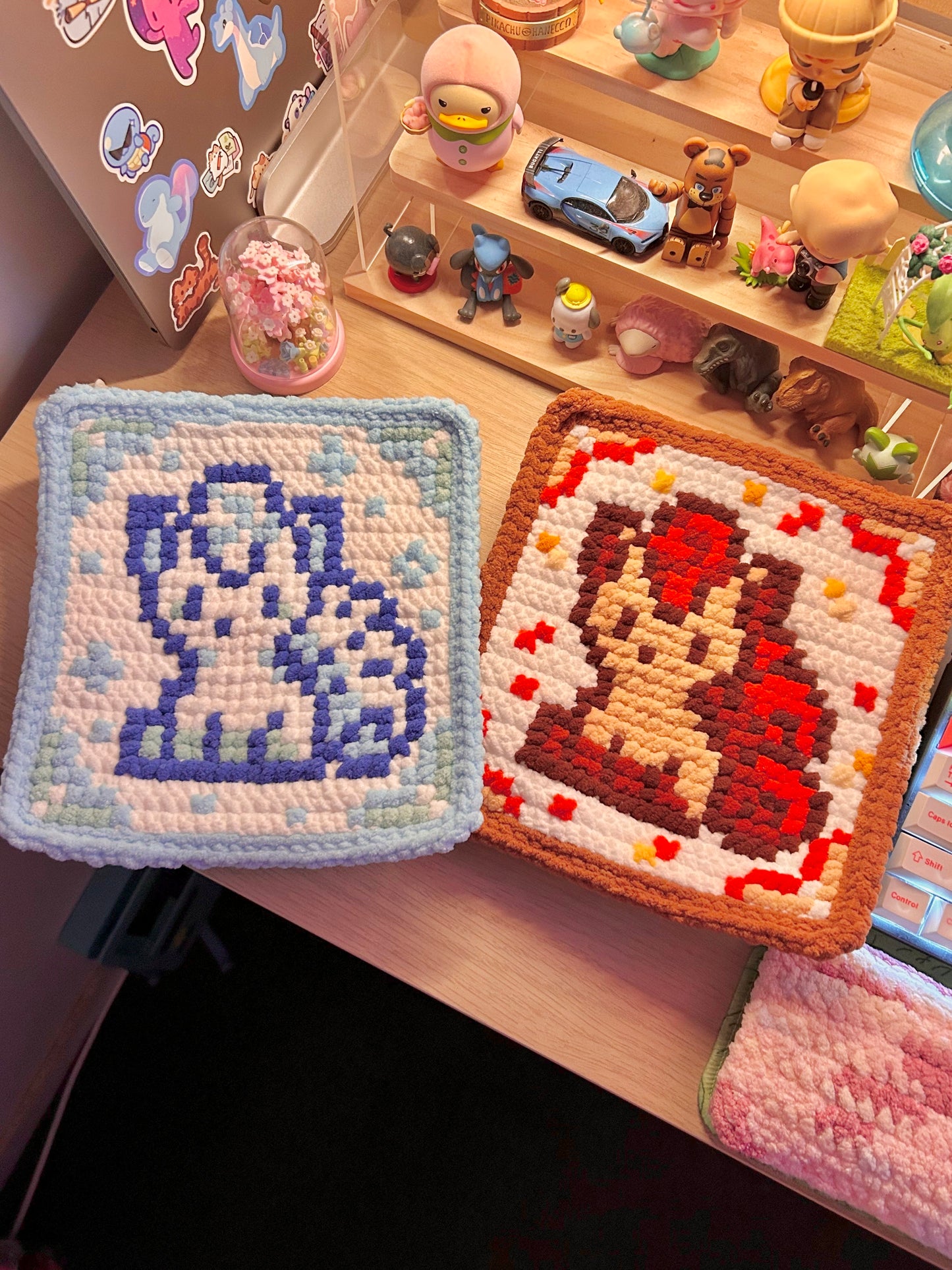 Vulpix-Inspired Crochet x Cross-Stitch Tile Pattern