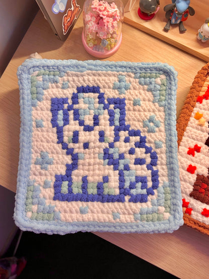 Alolan Vulpix-Inspired Crochet x Cross-Stitch Tile Pattern