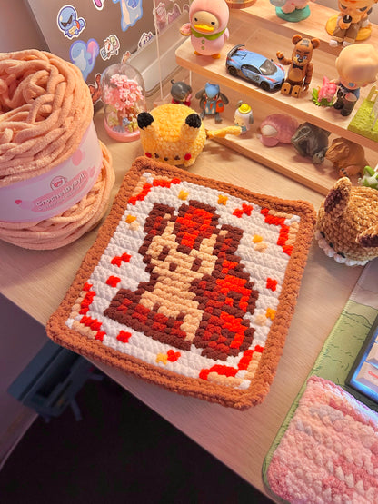 Vulpix-Inspired Crochet x Cross-Stitch Tile Pattern