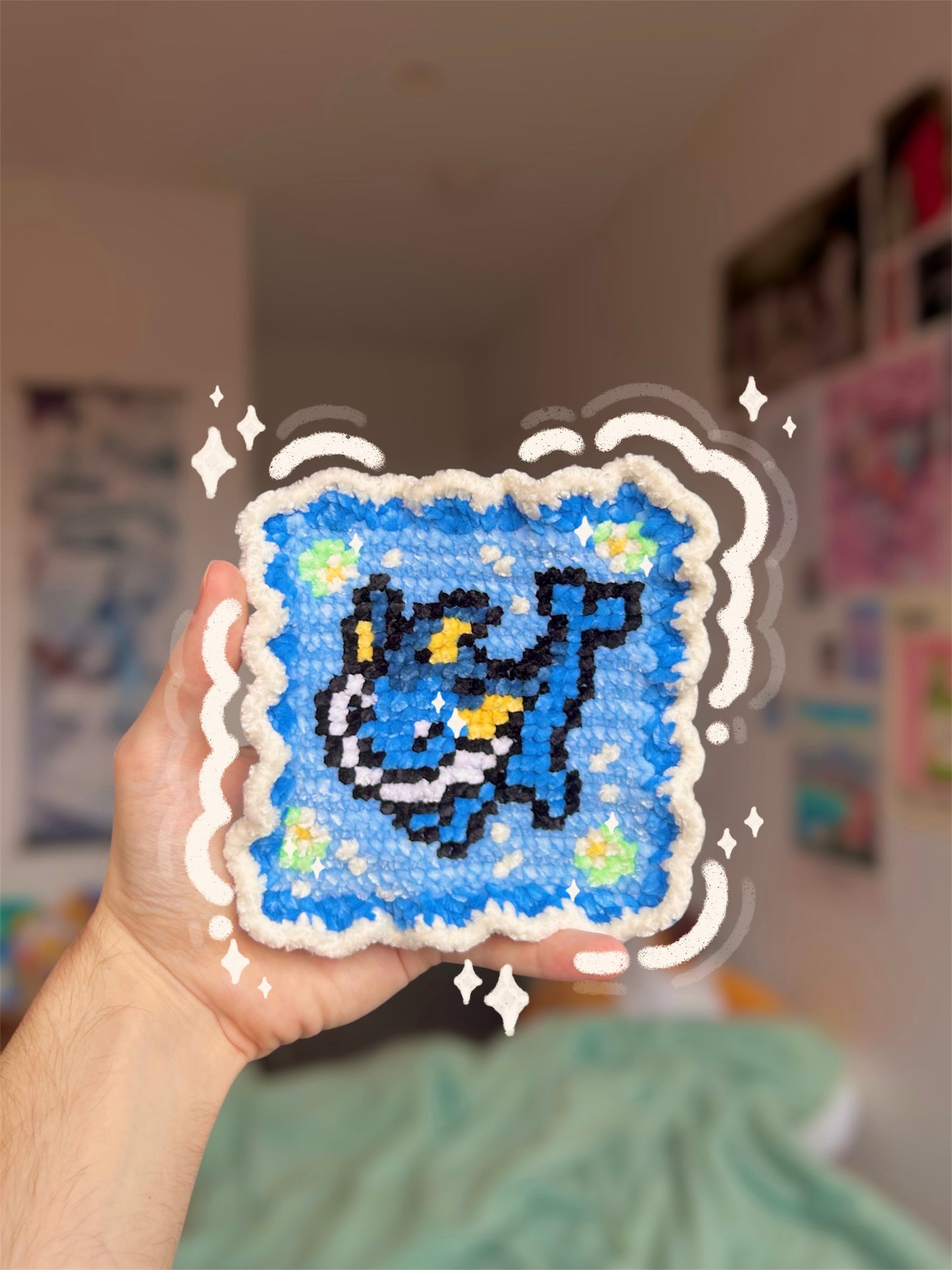 Water-Type Evolution Crochet x Cross Stitch Coaster Pattern (PDF)