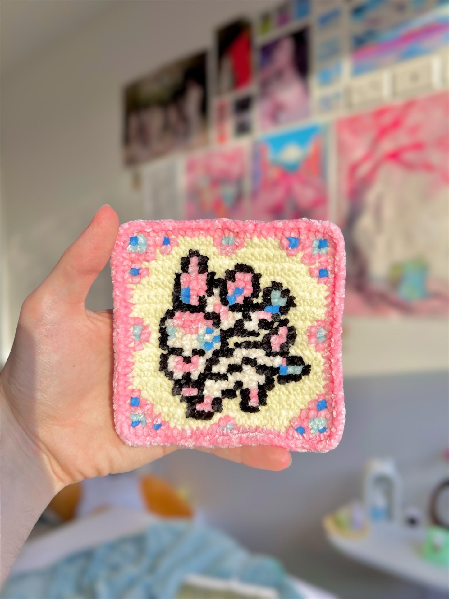Complete Eeveelution Tile Wall Hanging Pattern – Includes Joining + Border Instructions