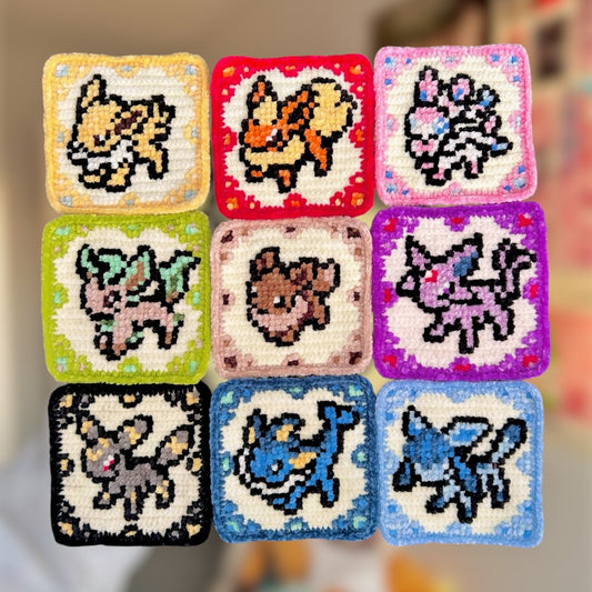 Eeveelution Tile Pattern Bundle – All 9 Crochet x Cross-Stitch PDF Patterns