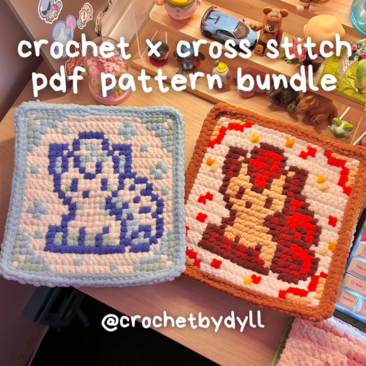 Vulpix & Alolan Vulpix Crochet x Cross-Stitch Tile Pattern Bundle