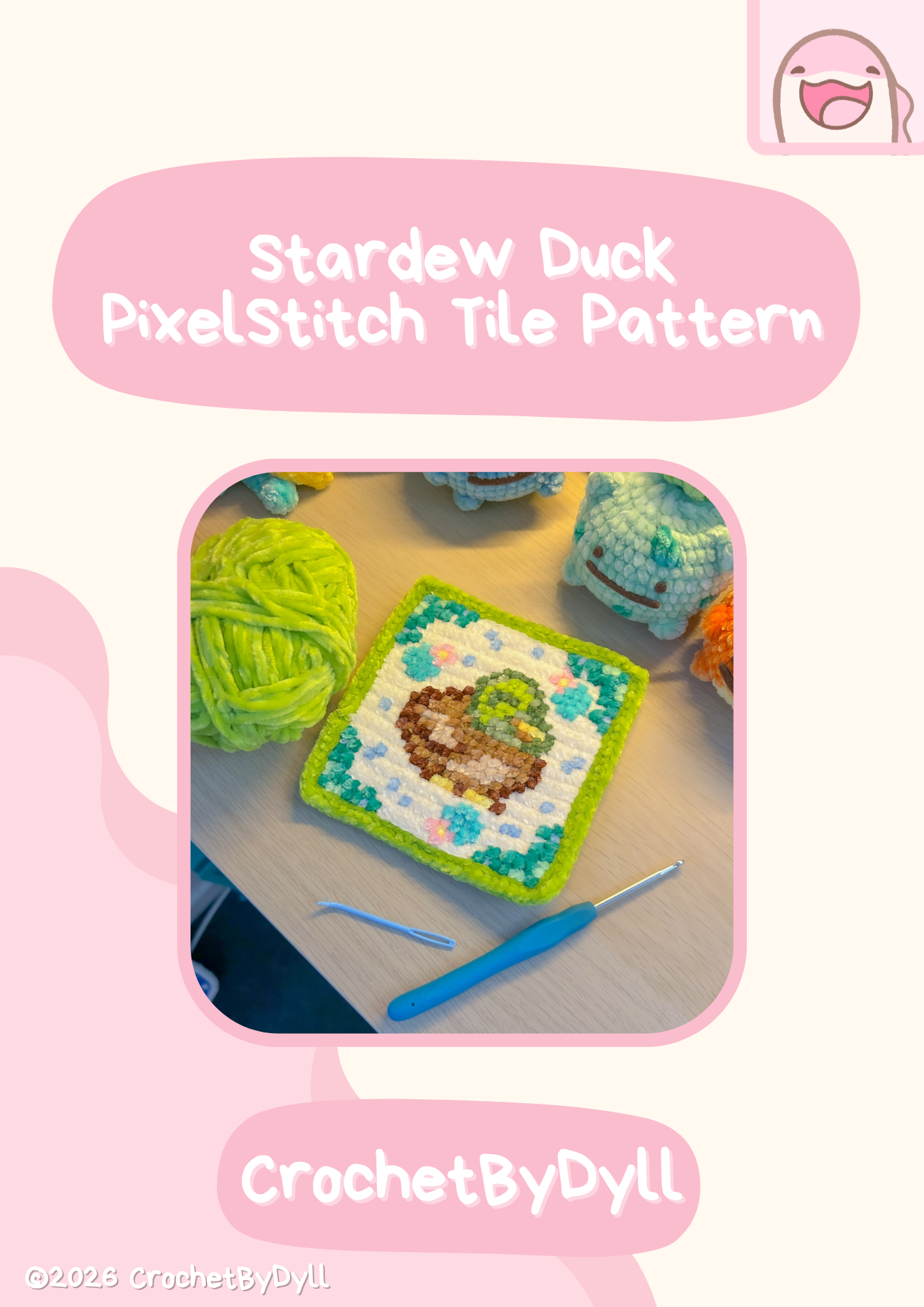 Stardew Duck Crochet x Cross Stitch Pattern - PixelStitch