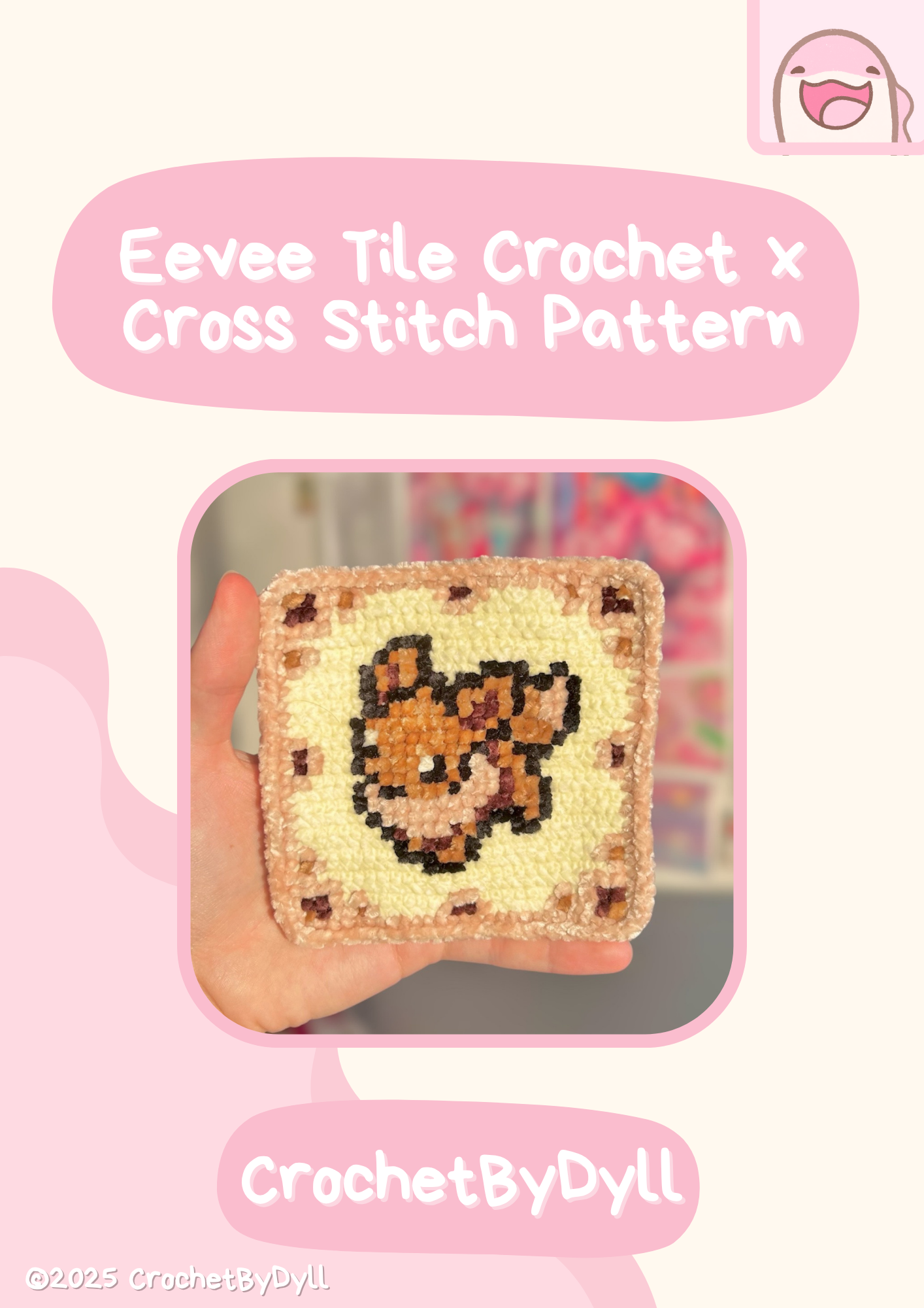 Normal & Fairy Evolution Crochet x Cross-Stitch Tile Pattern Bundle (Eevee + Sylveon Inspired)