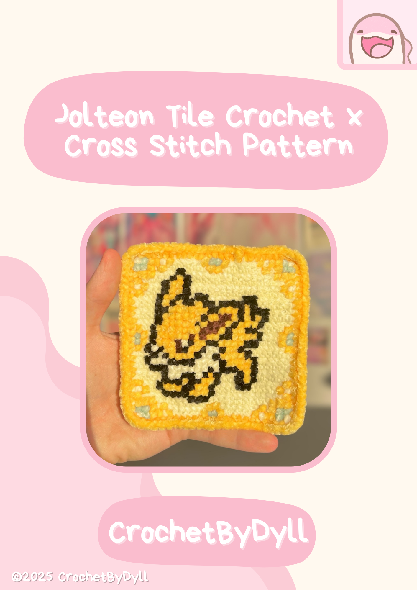 Water, Fire & Electric Evolution Crochet x Cross-Stitch Tile Pattern Bundle (Vaporeon + Flareon + Jolteon Inspired)