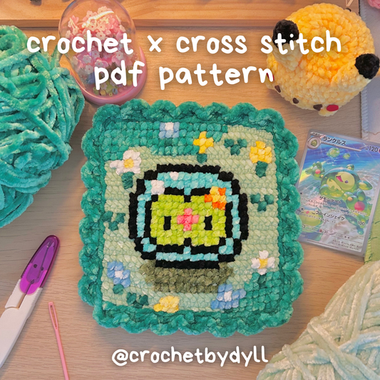 Psychic Cell Ball Buddy Crochet x Cross-Stitch Tile Pattern