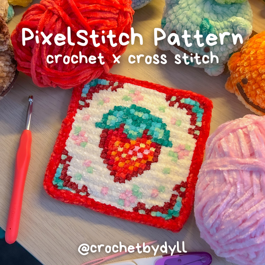 Stardew Strawberry Crochet x Cross Stitch Pattern - PixelStitch
