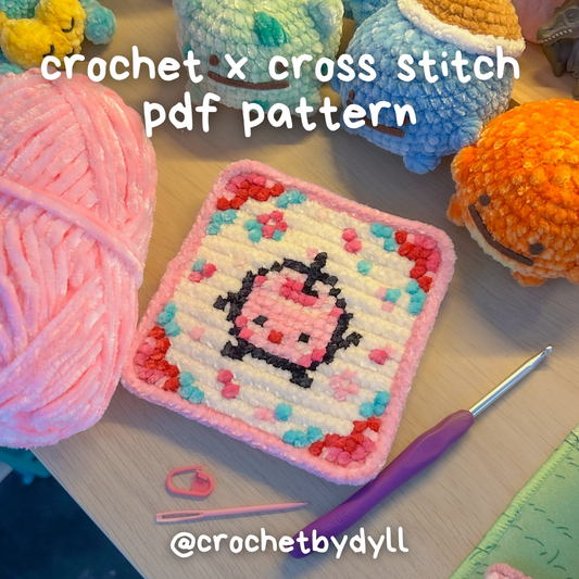 Stardew Junimo Crochet x Cross-Stitch Tile Pattern