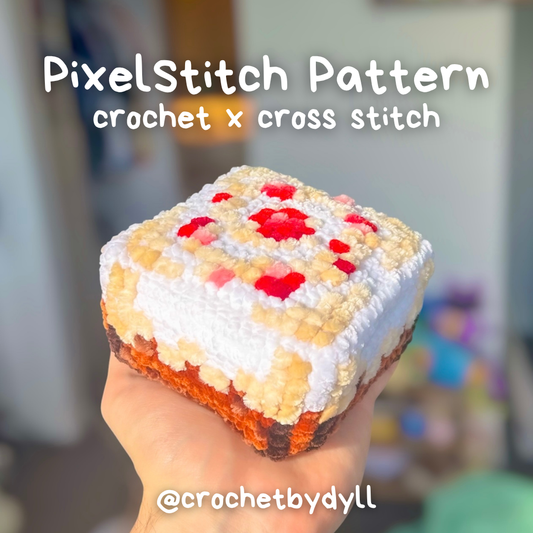 MC Block Cake Crochet x Cross Stitch Pattern - PixelStitch