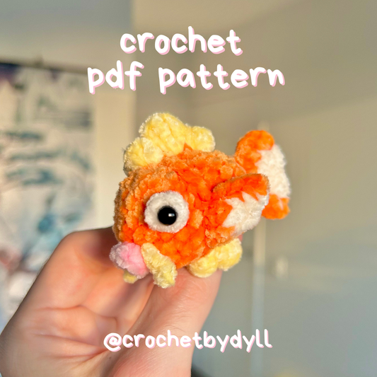 Mini Magikarp-Inspired Crochet Plush Pattern – PDF Amigurumi Download