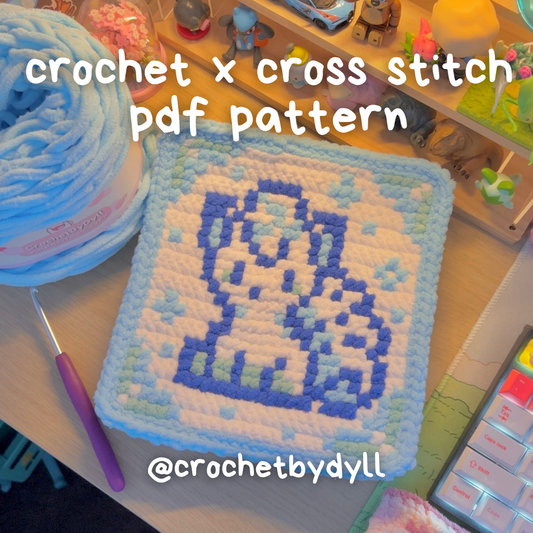 Alolan Vulpix-Inspired Crochet x Cross-Stitch Tile Pattern