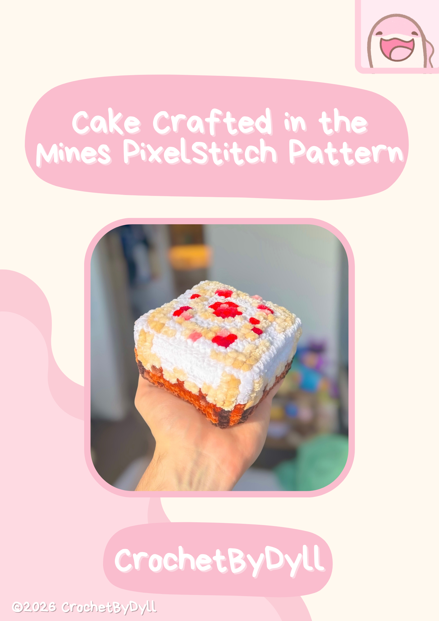 MC Block Cake Crochet x Cross Stitch Pattern - PixelStitch