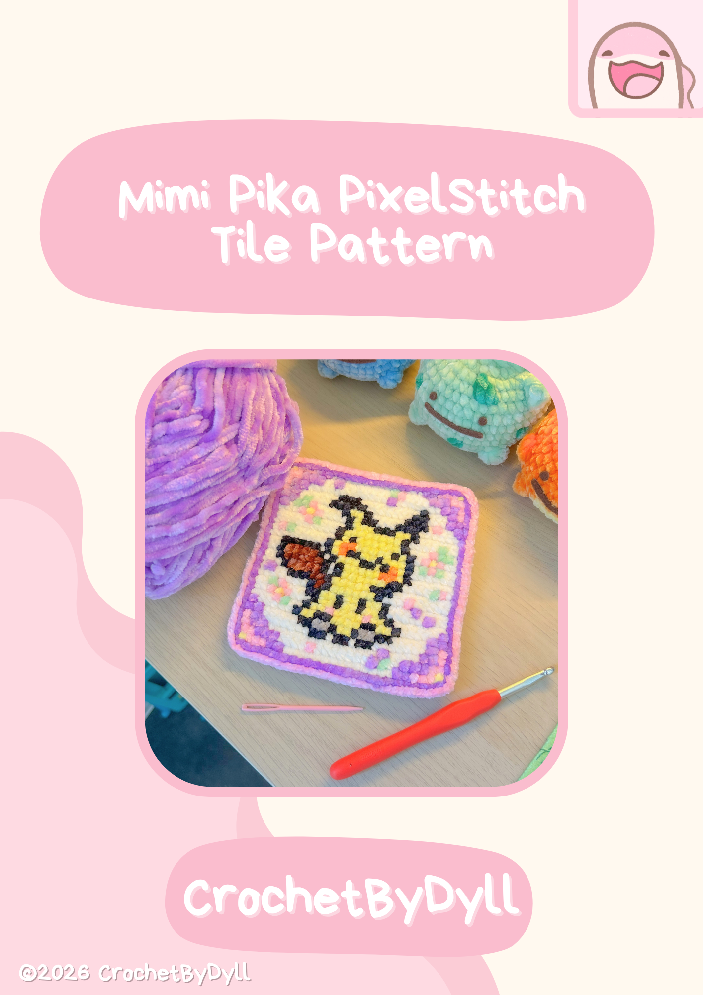Mimi Pika Crochet x Cross Stitch Pattern - PixelStitch