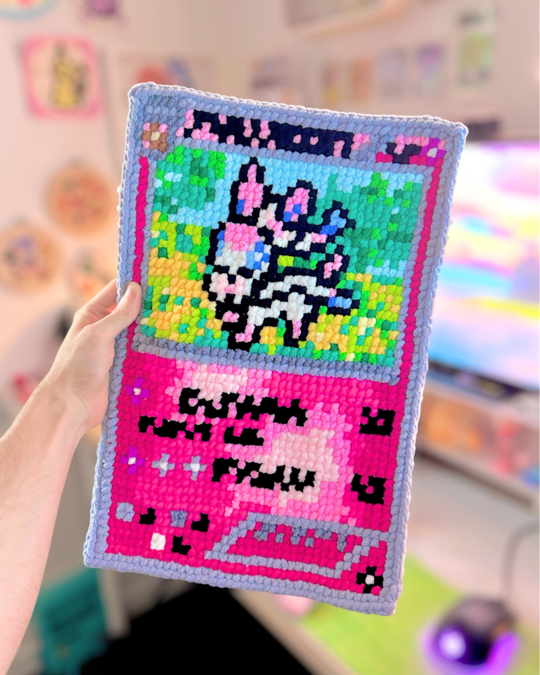 Fairy Fox PokéCard Crochet x Cross Stitch Pattern - PixelStitch