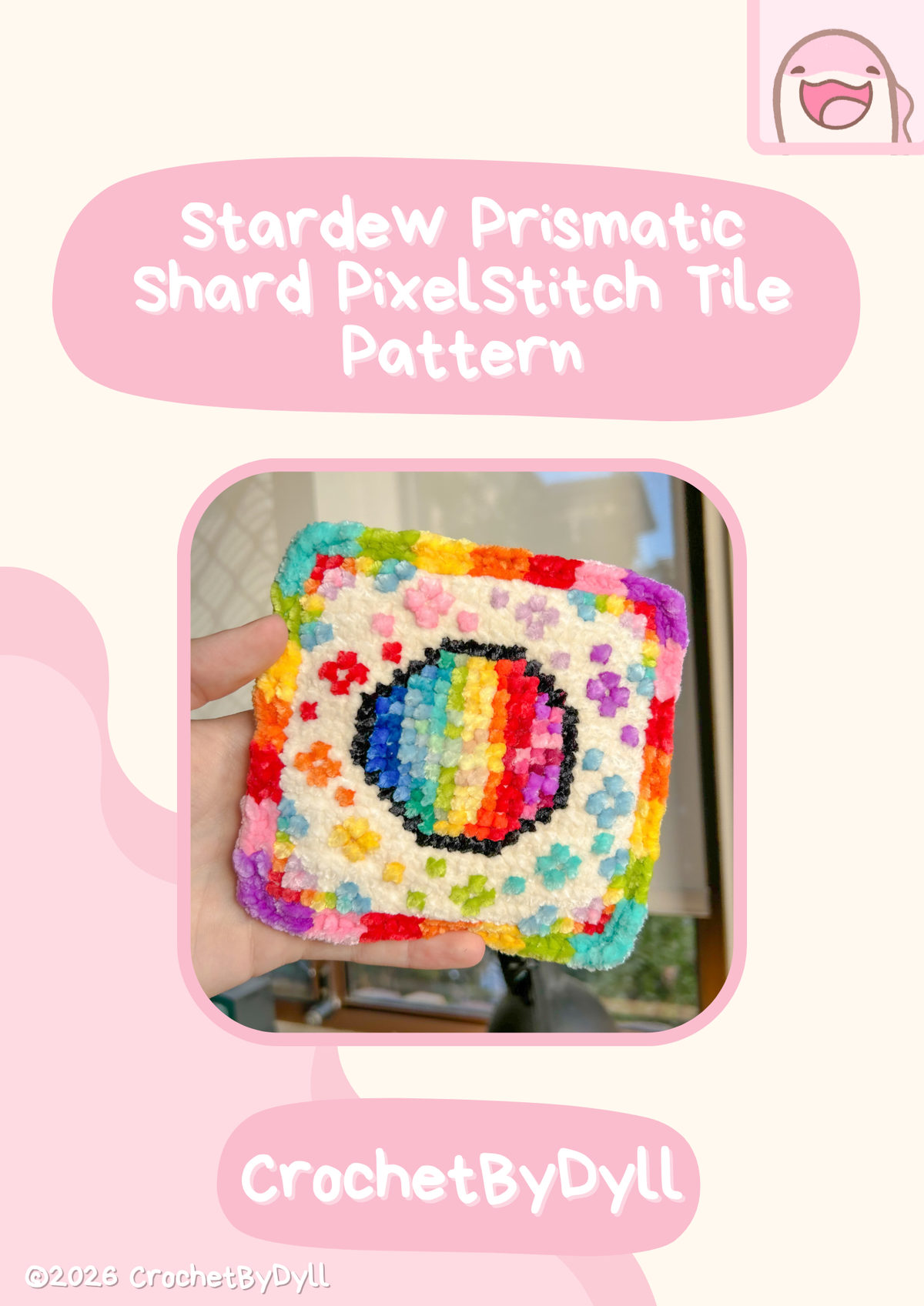 Stardew Prismatic Shard Crochet x Cross-Stitch Pattern - PixelStitch
