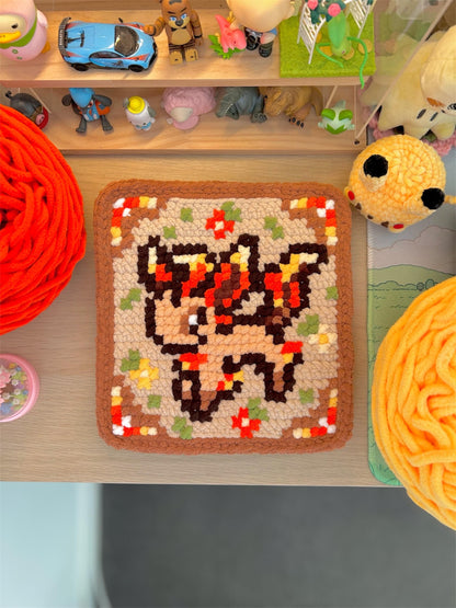 Fall Leafeon-Inspired Crochet x Cross-Stitch Pattern